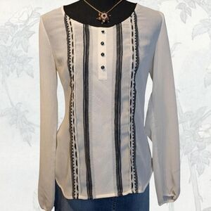 Candies White and Black Women's Blouse